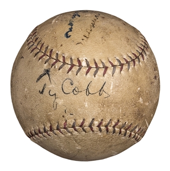 Mid 1920s Ty Cobb Signed OAL Ban Johnson Baseball (Beckett)